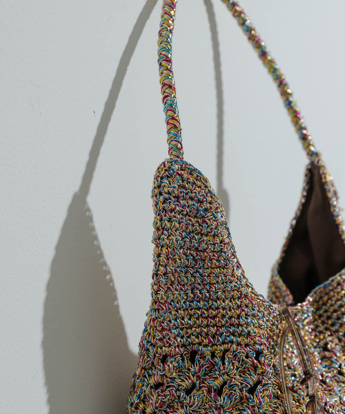 SENSE OF PLACE by URBAN RESEARCH（センスオブプレイスバイアーバンリサーチ）の「メタリックヤーンバッグ（ショルダーバッグ・レディース・シルバー/その他1/ブラウン・ONE）」の20枚目の写真