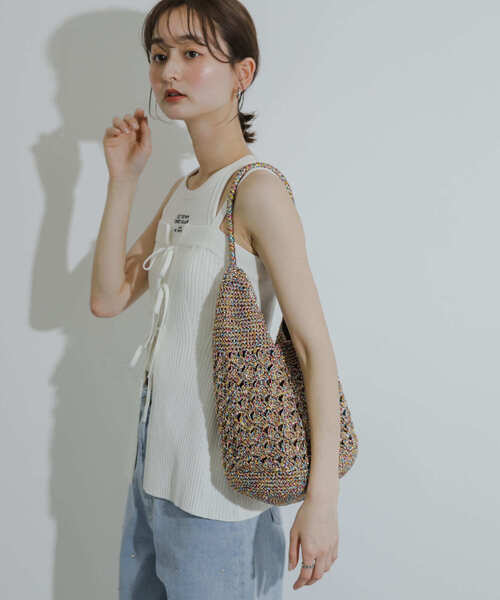 SENSE OF PLACE by URBAN RESEARCH（センスオブプレイスバイアーバンリサーチ）の「メタリックヤーンバッグ（ショルダーバッグ・レディース・シルバー/その他1/ブラウン・ONE）」の21枚目の写真