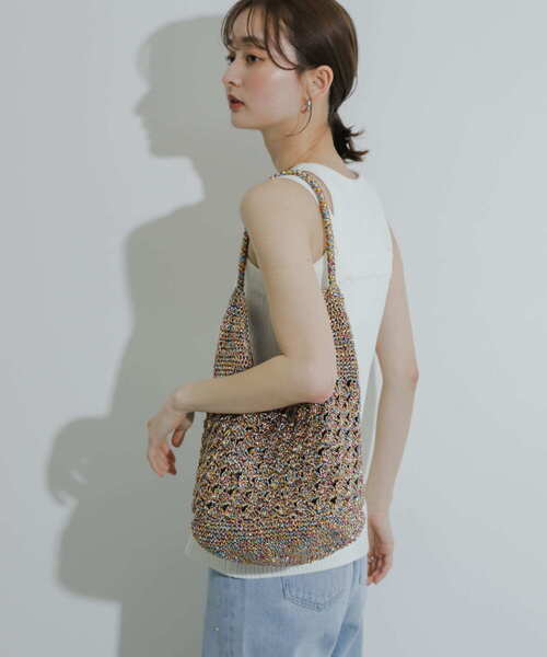 SENSE OF PLACE by URBAN RESEARCH（センスオブプレイスバイアーバンリサーチ）の「メタリックヤーンバッグ（ショルダーバッグ・レディース・シルバー/その他1/ブラウン・ONE）」の22枚目の写真