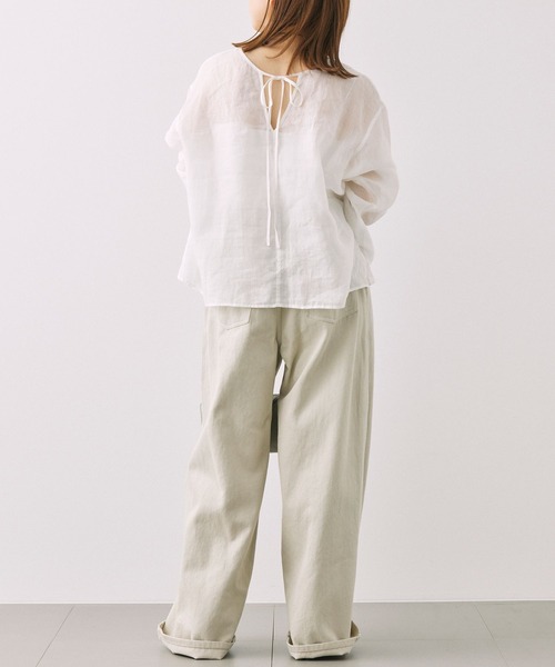 BABYLONE（バビロン）の「ラミーシアープルオーバー（シャツ/ブラウス・レディース・オフホワイト/ブラック/ライトピンク・フリー）」の20枚目の写真