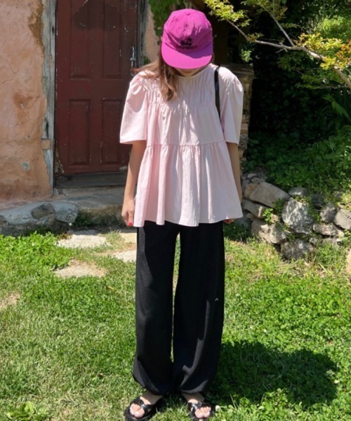 N.s（エヌドットエス）の「フロントギャザーペプラムブラウス（シャツ/ブラウス・レディース・グリーン/ピンク/ブラック・FREE）」の16枚目の写真