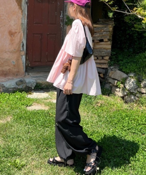 N.s（エヌドットエス）の「フロントギャザーペプラムブラウス（シャツ/ブラウス・レディース・グリーン/ピンク/ブラック・FREE）」の14枚目の写真