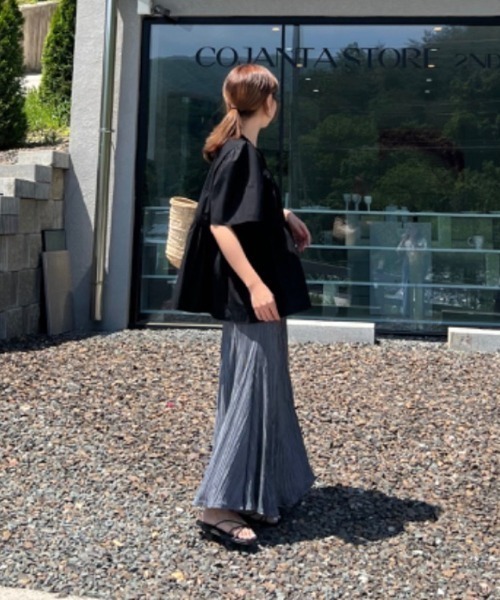 N.s（エヌドットエス）の「フロントギャザーペプラムブラウス（シャツ/ブラウス・レディース・グリーン/ピンク/ブラック・FREE）」の4枚目の写真