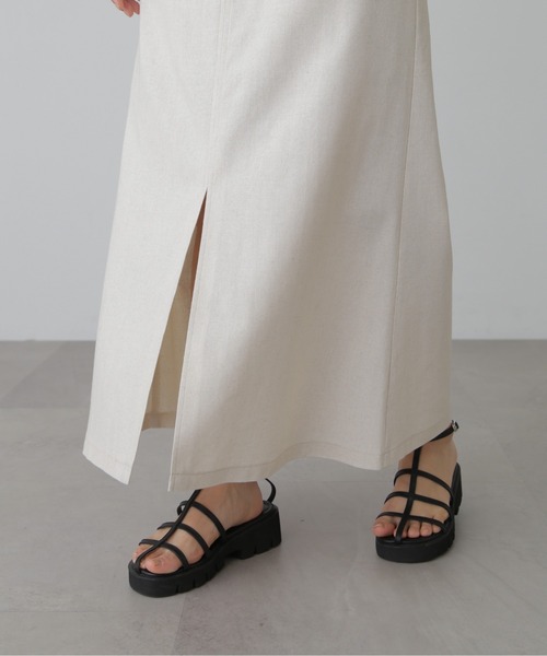 FREE'S MART(フリーズマート)の「◆【3サイズ展開XS-M】麻混フロントスリットマキシスカート【低身長サイズ有】(スカート・レディース・ブラック/ホワイト/ブラウン系その他・SMALL/MEDIUM/X-SMALL)」の10枚目の写真