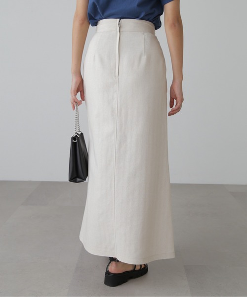 FREE'S MART(フリーズマート)の「◆【3サイズ展開XS-M】麻混フロントスリットマキシスカート【低身長サイズ有】(スカート・レディース・ブラック/ホワイト/ブラウン系その他・SMALL/MEDIUM/X-SMALL)」の6枚目の写真