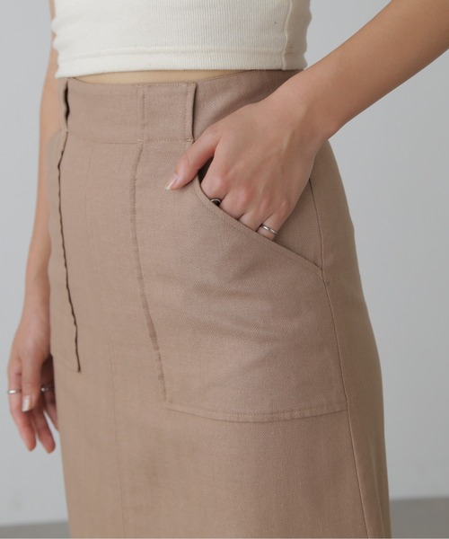 FREE'S MART(フリーズマート)の「◆【3サイズ展開XS-M】麻混フロントスリットマキシスカート【低身長サイズ有】(スカート・レディース・ブラック/ホワイト/ブラウン系その他・SMALL/MEDIUM/X-SMALL)」の14枚目の写真