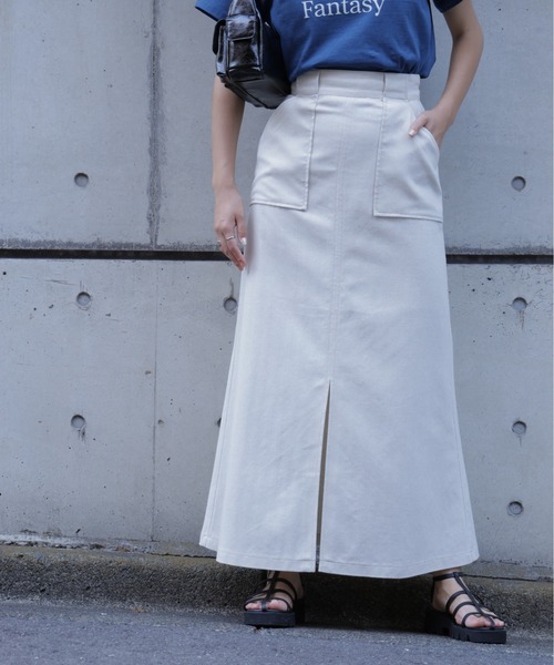 FREE'S MART(フリーズマート)の「◆【3サイズ展開XS-M】麻混フロントスリットマキシスカート【低身長サイズ有】(スカート・レディース・ブラック/ホワイト/ブラウン系その他・SMALL/MEDIUM/X-SMALL)」の11枚目の写真