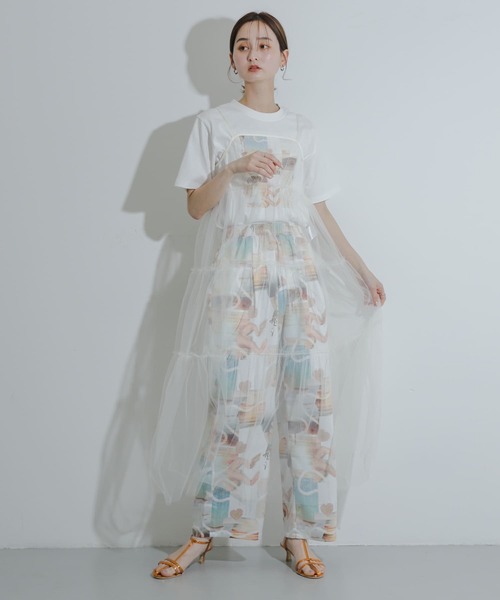 SENSE OF PLACE by URBAN RESEARCH（センスオブプレイスバイアーバンリサーチ）の「ティアードチュールキャミワンピース（ワンピース・レディース・アイボリー/ブラック/チャコールグレー・ONE）」の22枚目の写真