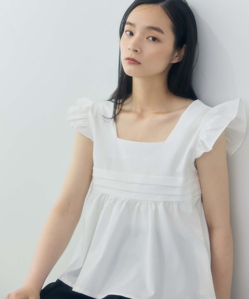 fifth（フィフス）の「フレアショルダーノースリーブブラウス（シャツ/ブラウス・レディース・ピンク/ホワイト/ブラック/ブルー・M）」の2枚目の写真