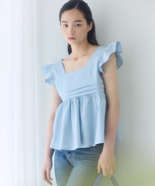 fifth（フィフス）の「フレアショルダーノースリーブブラウス（シャツ/ブラウス・レディース・ピンク/ホワイト/ブラック/ブルー・M）」の4枚目の写真