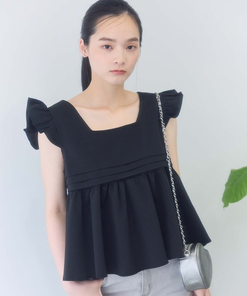 fifth（フィフス）の「フレアショルダーノースリーブブラウス（シャツ/ブラウス・レディース・ピンク/ホワイト/ブラック/ブルー・M）」の3枚目の写真