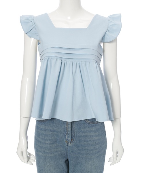 fifth（フィフス）の「フレアショルダーノースリーブブラウス（シャツ/ブラウス・レディース・ピンク/ホワイト/ブラック/ブルー・M）」の13枚目の写真