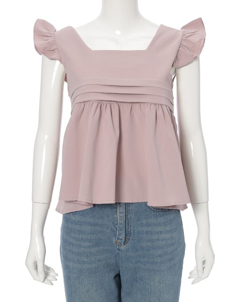 fifth（フィフス）の「フレアショルダーノースリーブブラウス（シャツ/ブラウス・レディース・ピンク/ホワイト/ブラック/ブルー・M）」の15枚目の写真