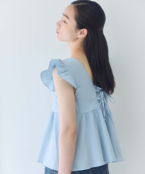 fifth（フィフス）の「フレアショルダーノースリーブブラウス（シャツ/ブラウス・レディース・ピンク/ホワイト/ブラック/ブルー・M）」の20枚目の写真