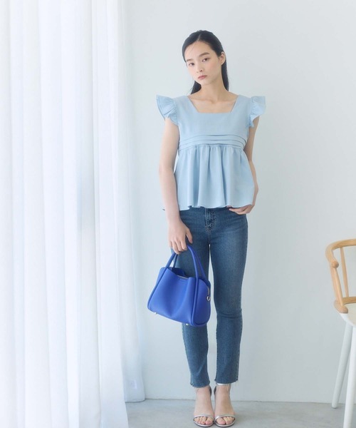 fifth（フィフス）の「フレアショルダーノースリーブブラウス（シャツ/ブラウス・レディース・ピンク/ホワイト/ブラック/ブルー・M）」の18枚目の写真