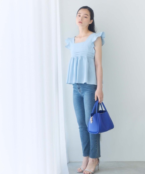 fifth（フィフス）の「フレアショルダーノースリーブブラウス（シャツ/ブラウス・レディース・ピンク/ホワイト/ブラック/ブルー・M）」の19枚目の写真