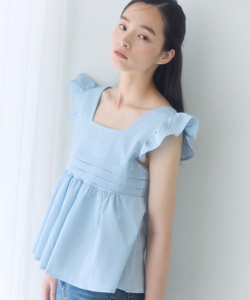 fifth（フィフス）の「フレアショルダーノースリーブブラウス（シャツ/ブラウス・レディース・ピンク/ホワイト/ブラック/ブルー・M）」の22枚目の写真