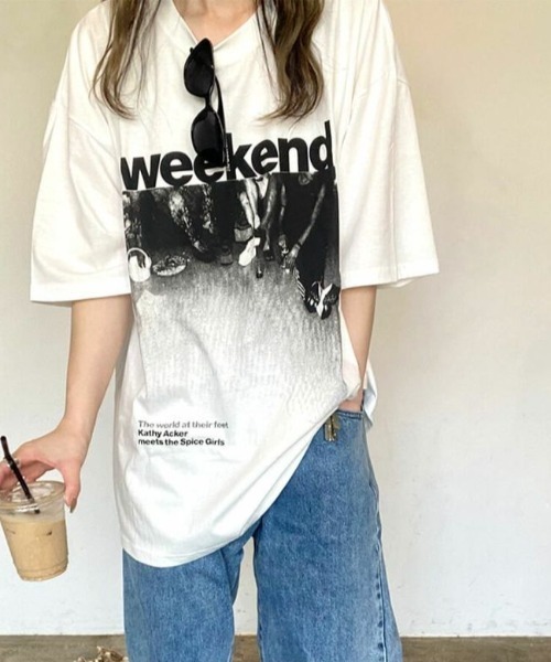 tシャツ バックロゴプリントオーバーTシャツ(kiharu select) / ロゴT バックロゴ オーバーサイズTシャツ 半袖 ビックシルエット ロ セール】バックプリントオーバーTシャツ(kiharu select) / ロゴT