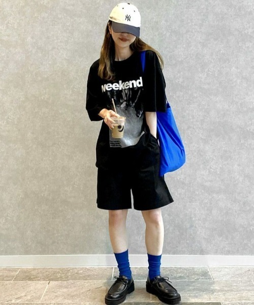 tシャツ Weekend ロゴプリントTシャツ(kiharu select) / プリントTシャツ 半袖 オーバーサイズTシャツ ロゴＴシャツ ロゴT Weekend ロゴプリントTシャツ(kiharu select) / プリントTシャツ