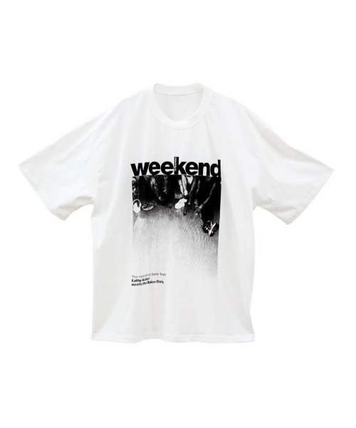 tシャツ Weekend ロゴプリントTシャツ(kiharu select) / プリントTシャツ 半袖 オーバーサイズTシャツ ロゴＴシャツ ロゴT Weekend ロゴプリントTシャツ(kiharu select) / プリントTシャツ