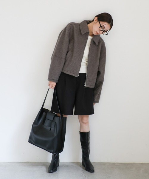 【セール】ブークレステンカラ―ダブルジップジャケット（ブルゾン）｜select MOCA（セレクトモカ）