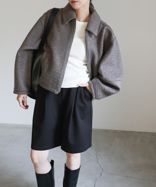 【セール】ブークレステンカラ―ダブルジップジャケット（ブルゾン）｜select MOCA（セレクトモカ）