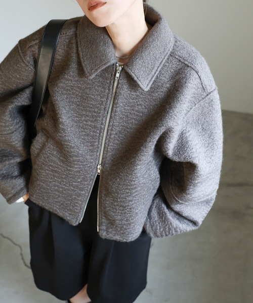 【セール】ブークレステンカラ―ダブルジップジャケット（ブルゾン）｜select MOCA（セレクトモカ）