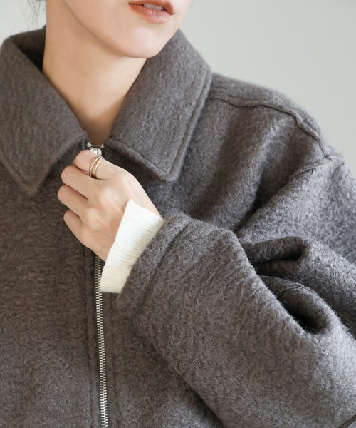 【セール】ブークレステンカラ―ダブルジップジャケット（ブルゾン）｜select MOCA（セレクトモカ）