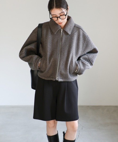 【セール】ブークレステンカラ―ダブルジップジャケット（ブルゾン）｜select MOCA（セレクトモカ）