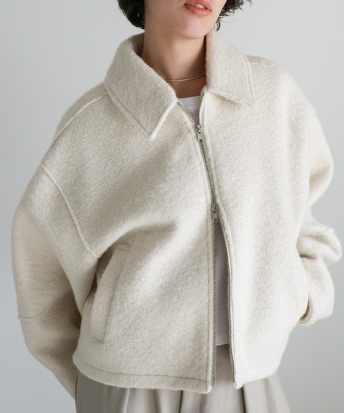 【セール】ブークレステンカラ―ダブルジップジャケット（ブルゾン）｜select MOCA（セレクトモカ）