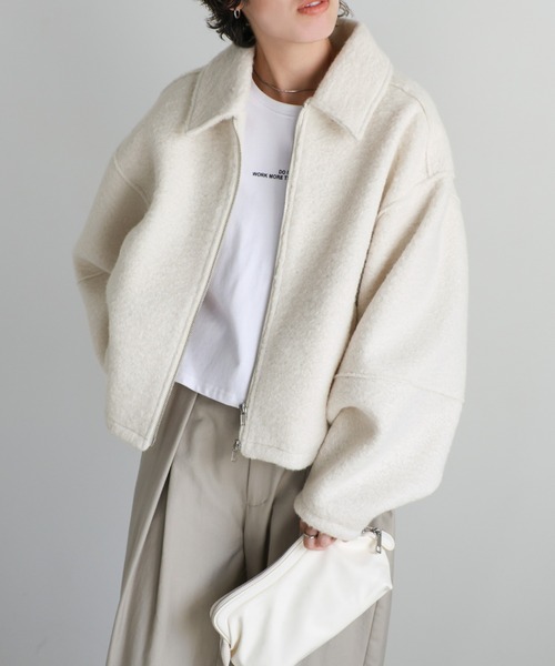 【セール】ブークレステンカラ―ダブルジップジャケット（ブルゾン）｜select MOCA（セレクトモカ）
