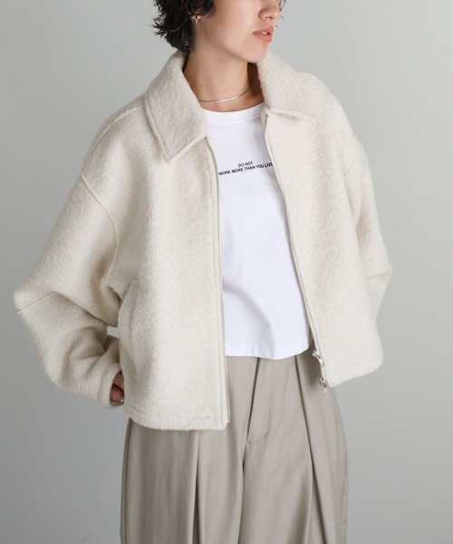 【セール】ブークレステンカラ―ダブルジップジャケット（ブルゾン）｜select MOCA（セレクトモカ）