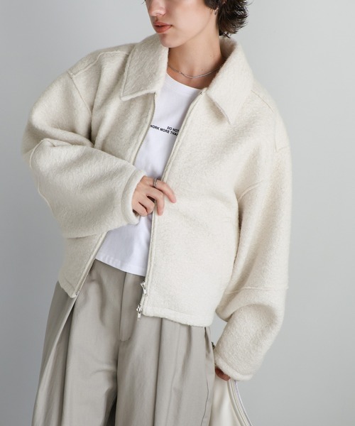 【セール】ブークレステンカラ―ダブルジップジャケット（ブルゾン）｜select MOCA（セレクトモカ）