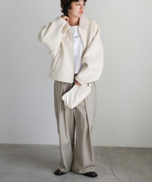 【セール】ブークレステンカラ―ダブルジップジャケット（ブルゾン）｜select MOCA（セレクトモカ）