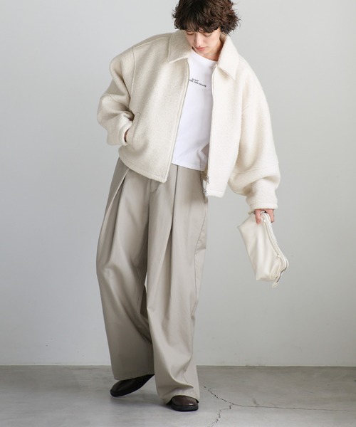 【セール】ブークレステンカラ―ダブルジップジャケット（ブルゾン）｜select MOCA（セレクトモカ）