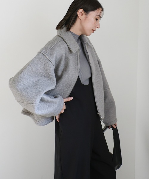 【セール】ブークレステンカラ―ダブルジップジャケット（ブルゾン）｜select MOCA（セレクトモカ）