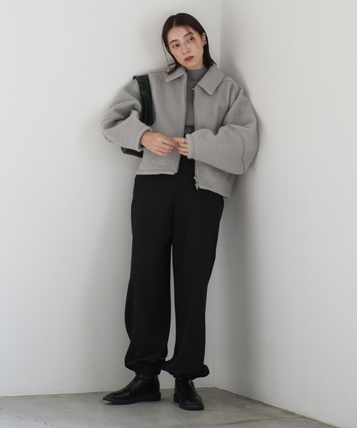 【セール】ブークレステンカラ―ダブルジップジャケット（ブルゾン）｜select MOCA（セレクトモカ）