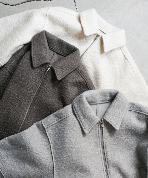 【セール】ブークレステンカラ―ダブルジップジャケット（ブルゾン）｜select MOCA（セレクトモカ）