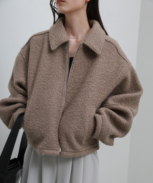 セール】ブークレステンカラ―ダブルジップジャケット（ブルゾン