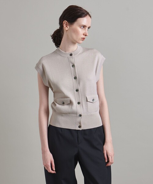 新品タグ付＜LOEFF＞フラップ ニット ベスト LOEFF＞フラップ Vネック ベスト