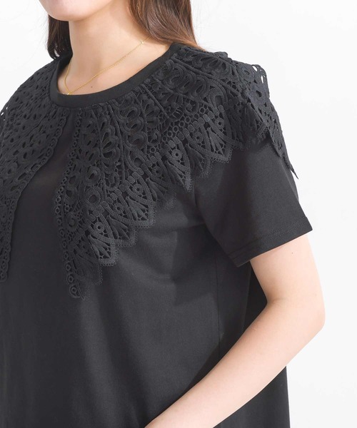 PICCIN(ピッチン)の「【WEB限定】ビッグカラー天竺Tシャツ(Tシャツ/カットソー・レディース・オフホワイト/ブラック・M/L)」の17枚目の写真