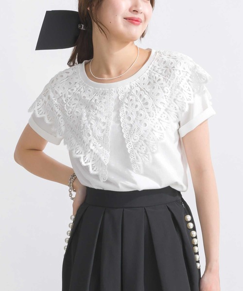 PICCIN(ピッチン)の「【WEB限定】ビッグカラー天竺Tシャツ(Tシャツ/カットソー・レディース・オフホワイト/ブラック・M/L)」の10枚目の写真