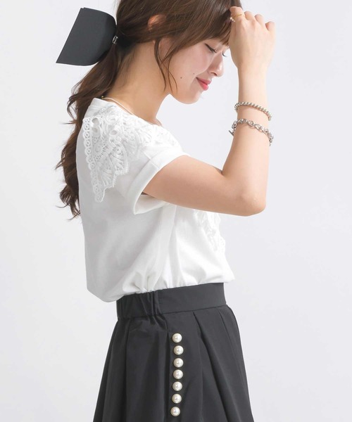 PICCIN(ピッチン)の「【WEB限定】ビッグカラー天竺Tシャツ(Tシャツ/カットソー・レディース・オフホワイト/ブラック・M/L)」の11枚目の写真
