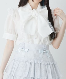 Ank Rouge | チュールフリルリボンタイブラウス(シャツ/ブラウス)