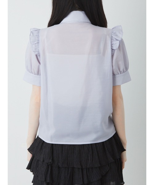 Ank Rouge（アンクルージュ）の「チュールフリルリボンタイブラウス（シャツ/ブラウス・レディース・ホワイト/ブラック/ブルー・M）」の12枚目の写真