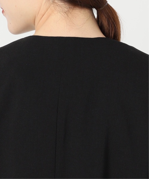 JOURNAL STANDARD（ジャーナルスタンダード）の「《追加3》アイアスストレッチハーフスリーブジャケット（ノーカラージャケット・レディース・ブラック/ベージュ・FREE）」の11枚目の写真