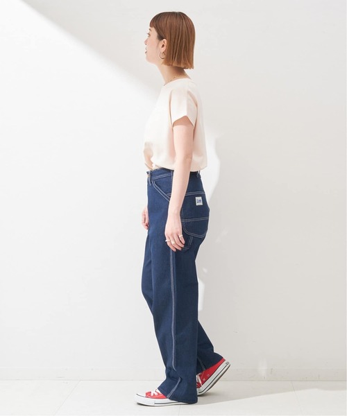 B.C STOCK(ベーセーストック)の「《追加2》フレンチスリーブロゴTEE(Tシャツ/カットソー・レディース・ネイビー/アイボリー/ホワイト・FREE)」の4枚目の写真