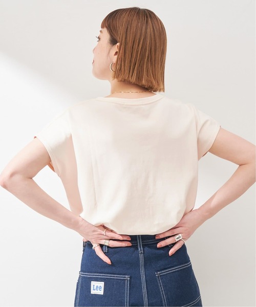 B.C STOCK(ベーセーストック)の「《追加2》フレンチスリーブロゴTEE(Tシャツ/カットソー・レディース・ネイビー/アイボリー/ホワイト・FREE)」の8枚目の写真