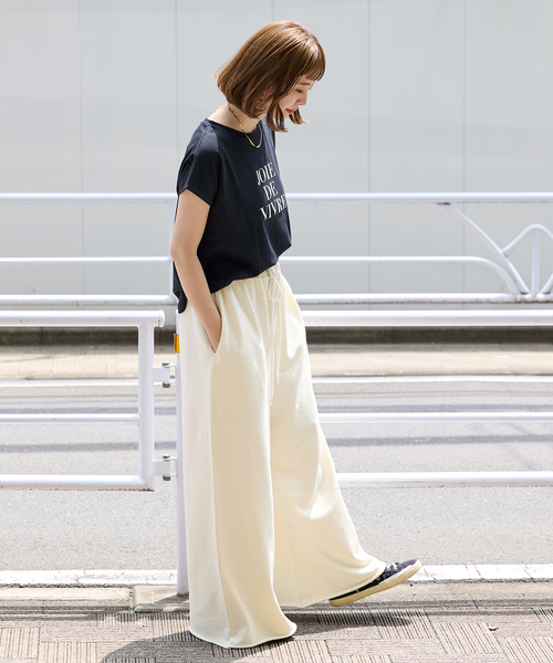 B.C STOCK(ベーセーストック)の「《追加2》フレンチスリーブロゴTEE(Tシャツ/カットソー・レディース・ネイビー/アイボリー/ホワイト・FREE)」の11枚目の写真