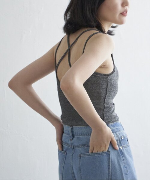 VENCEEXCHANGE（ヴァンスエクスチェンジ）の「ラメカットソーバッククロスキャミソール（キャミソール・レディース・ネイビー/グレー/シルバー/ブラック・FREE）」の9枚目の写真